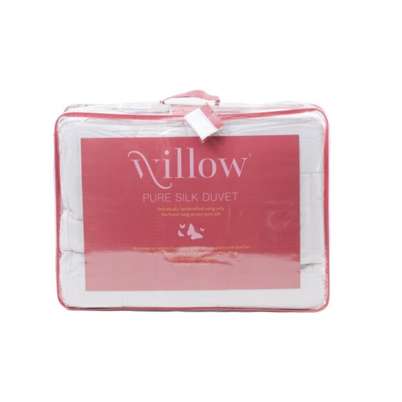 WILLOW White Pure Silk Filled Cotton Comforter - Picture 1 of 1